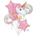 Buchet 5 baloane folie Magic Unicorn 37274