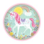 Farfurii Unicorn roz, 23cm, 8/set 551929