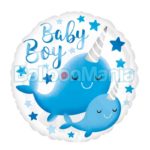 Balon folie Baby Boy Narwhal, 43 cm 39634
