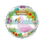 Balon folie Flamingo Happy Birthday, 45 cm 401591