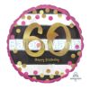 Balon folie Happy Birthday 60, Pink & Gold, 43 cm 37165