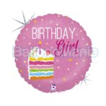 Balon Folie holografica Birthday Girl, 45 cm 36277