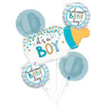 Buchet 5 baloane folie Biberon Baby Boy, SET25136- HE