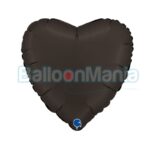 Balon folie Inima Negru Fume,  45 cm 180000SFK